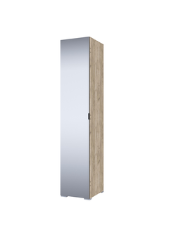 Пенал с зеркалом Теана Дуб Крафт Серый/МДФ Светло-серый (ТЭКС)