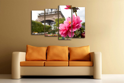 Модульная картина "Романтичный цветок"