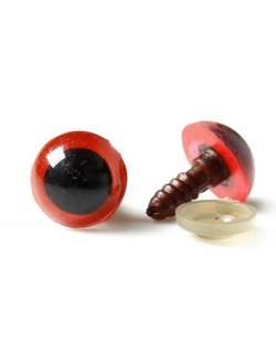 Глаза винтовые цветные, 10 мм розовые