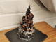 Свеча "Новогодняя елка" черная с серебром и медью, 1 шт., 9 x 14 см