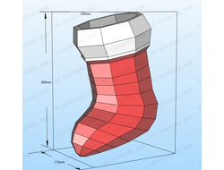 Модель для бумажного моделирования "Новогодний носок"