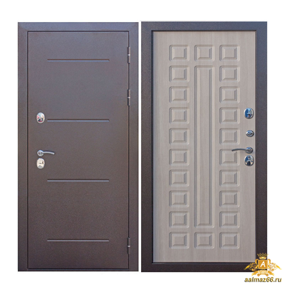 Двери с терморазрывом Isoterma Медный антик Лиственница Мокко 2050-860