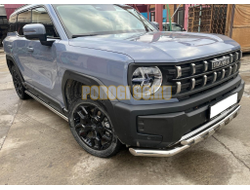 Защита штатного порога труба Папа Тюнинг d53 для Haval H3 2024-