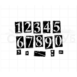 Штамп цифры гранж в прямоугольниках