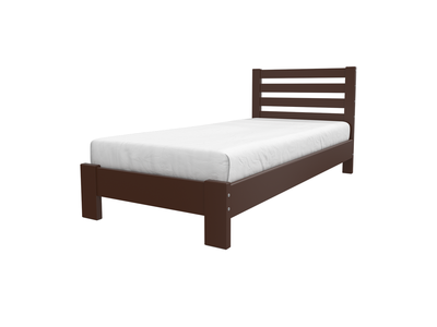 Кровать &quot;Вероника&quot; орех тёмный с ламелями из массива сосны (Браво мебель)