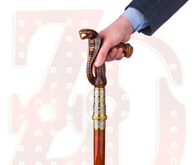 Эксклюзивная деревянная трость с клинком ТЁМНАЯ КОБРА