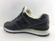 New Balance 574 (Черные с белым, кожа) Зимние с мехом