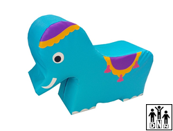 Мягкий модуль "Веселые зверята" - "Слоник" голубой