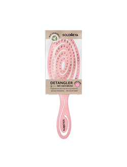 Подвижная био-расческа для волос SOLOMEYA Detangling Bio Hair Brush Light Pink (1 шт)