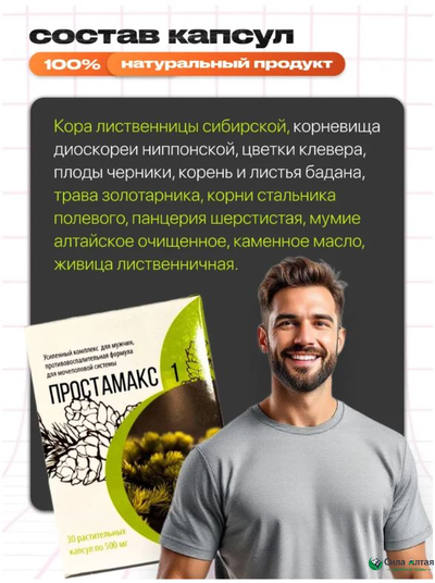 Простамакс 1, противовоспалительная формула для мочеполовой системы