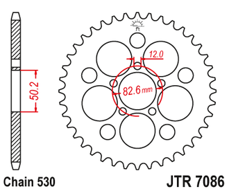 Звезда ведомая JT JTR7086.48 (JTR7086-48) (R7086-48) для Harley Davidson