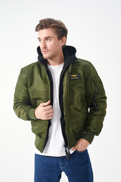 Куртка MA-1 HOODED D.GREEN/D.GREEN