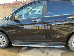 Пороги с накладным листом Папа Тюнинг d53 для HAVAL M6 2023-