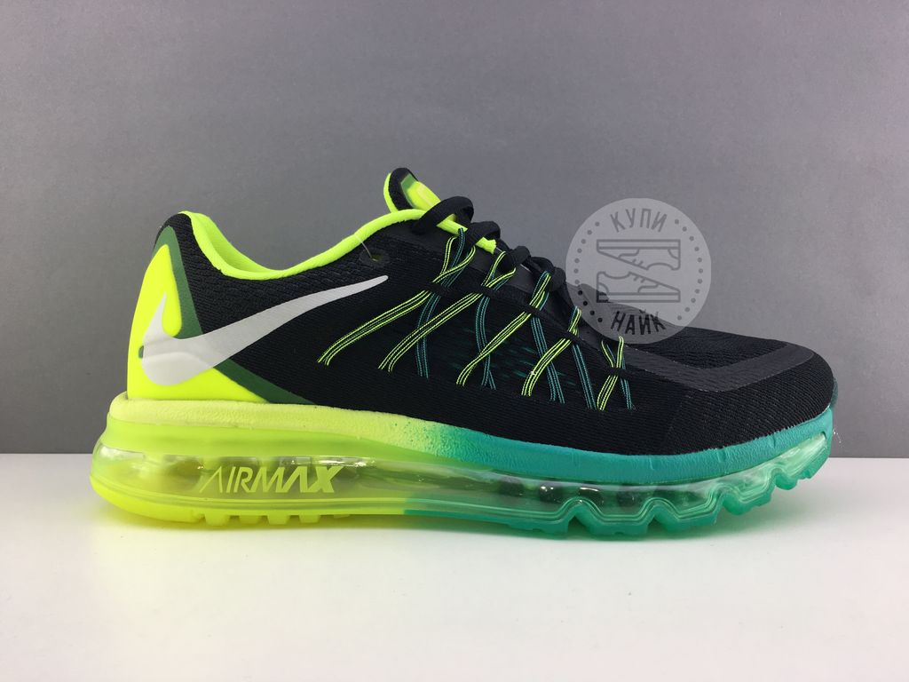 Купить кроссовки Nike Air Max 2015 Черно-салатовые в СПБ