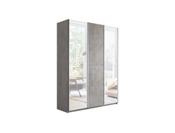Шкаф-купе 3-х дверный «Траст» 1800 Бетон, Зеркало/Бетон/Зеркало