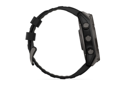 Умные часы Garmin Fenix 8 - 51 мм Solar, Sapphire титановый угольно-серый с DLC-покрытием и черным ремешком (010-02907-11)