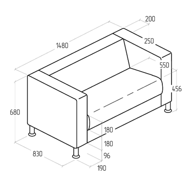 Диван Everprof Wilson двухместный Экокожа Черный