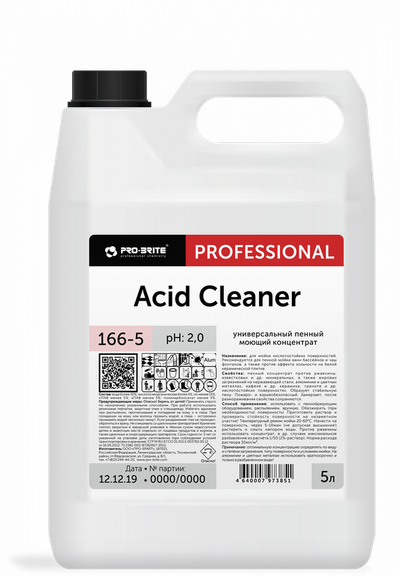 Универсальный пенный моющий препарат ACID CLEANER. 5 л, 166-5
