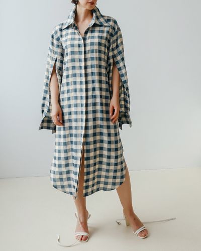 Платье-рубашка из итальянской вискозы с разрезами