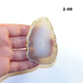 Агат натуральный (срез) серый  №2-66: 33,6г - 73*49*5мм
