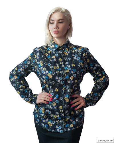 Блузка с принтом Лиз (Акция) (р. 32 / 40 RU)