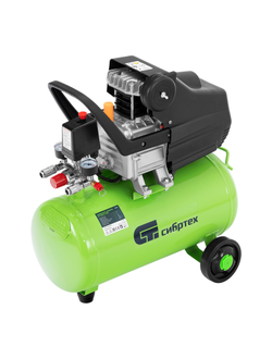 Компрессор с набором КК-1500/24 ПЛЮС, 1.5 кВт, 198 л/мин, 24 л, прямой привод, масляный Сибртех