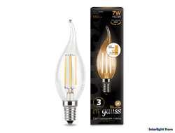 Gauss LED Filament Candle Tailed B60 Step Dimmable 7w 827/840 E14