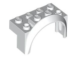 Vehicle, Mudguard 4 x 2 1/2 x 2 with Arch Round, White (3387 / 6438923)