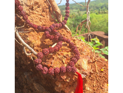 Четки из натуральной крупной Рудракши 108 бусин красные