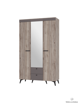 Кассандра ШК-08 шкаф 3-х створчатый Дуб смоки/Дуб смоки, MF-14
