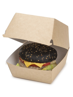 Коробка для бургера M (крафт/белая), 115*115*60мм