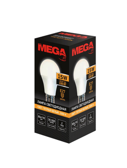 Лампа светодиодная Mega E27 15W 3000K груша