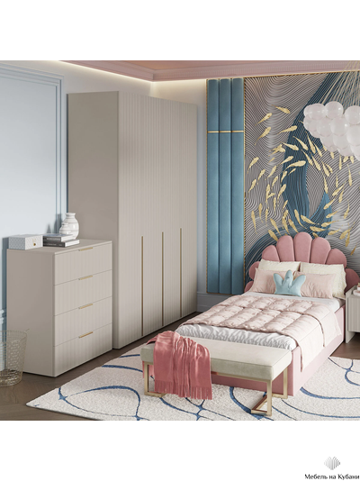 Тефия шкаф четырехстворчатый для одежды 1500х520х2200 Тефия / Софт Сантьяго