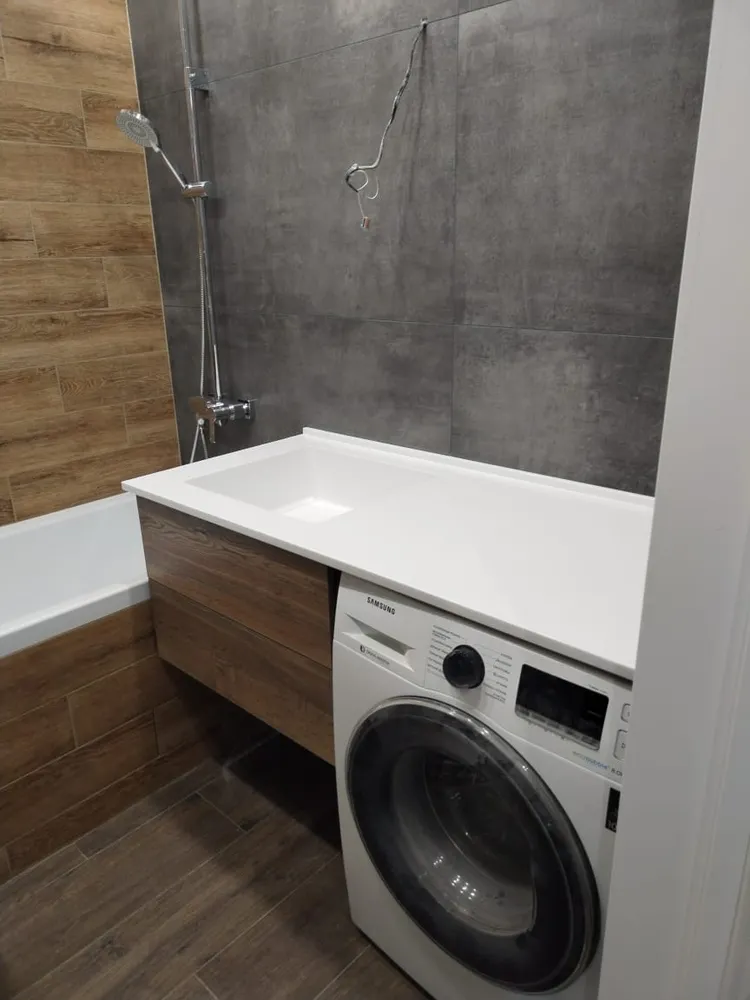 раковина в ванную из камня для стиральной машинки