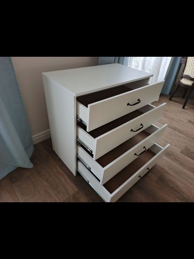 Эва КМ-021 комод 4 ящика (улучшинная фурнитура) Белый