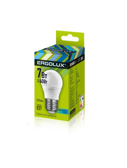 Лампа светодиодная Ergolux LED-G45-7W-E27-4K,Шар 7Вт,E27,4500K 12145