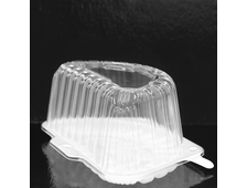 Пластиковая коробка для половинки торта 270х162х104 мм, белая с прозрачной крышкой