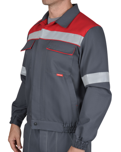 Костюм "СИРИУС-Мегион-РОСС" куртка короткая, брюки из антистат. ткани с МВО