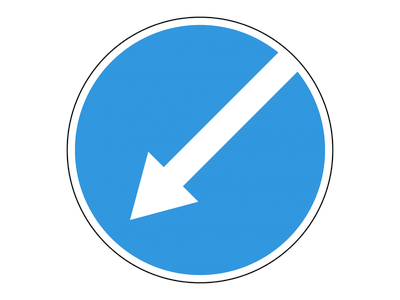 Знак дорожный 4.2.2 Объезд препятствия слева