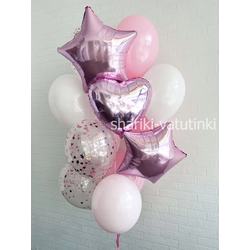 Фонтан 13 шаров "Звезды металлик"