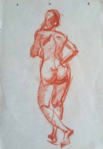 "Женский портрет" бумага сангина Мымрин М.В. 1987 год