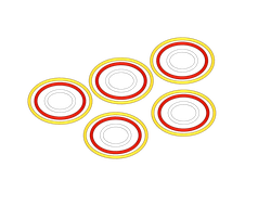 !АНАЛОГ! Комплект резиновых ремней x71 x37 x90 АНАЛОГ LEGO Technic #1 15 шт., Yellow / Red / White, n/a (AN RB10) / 15 шт.