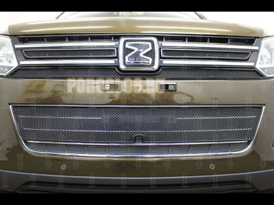 Защита радиатора Zotye T600 2016- (3 частей) black верх