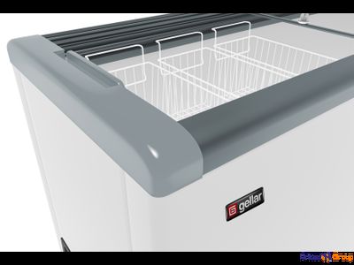 Ларь морозильный GELLAR FG 250 С прямое стекло серый