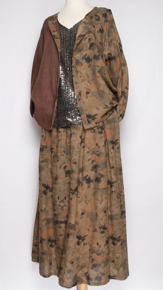Костюм "Комбинированный длинный рукав" коричневый до р.44-48