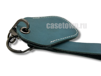 Синий чехол для метки сигнализации с брелком (6.7 на 4.5 см)