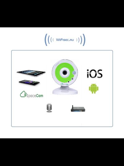 WiFi-LAN видеокамера с облачным сервисом SpaceCam, HD (Green)