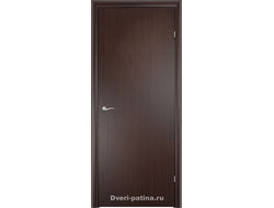 Гладкая дверь с замком и петлями, цвет венге