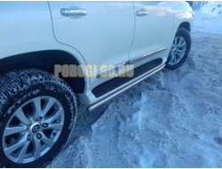 Защита штатного порога под порог d53 для Toyota Land Cruiser 200 Executive Lounge (2020-...) обновленный