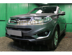 Защита радиатора Chery Tiggo 5 2014-2016 black низ